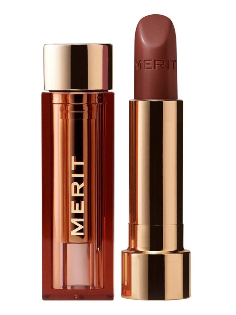 Merit Signature Lip Lightweight Lipstick in L'avenue berry brown